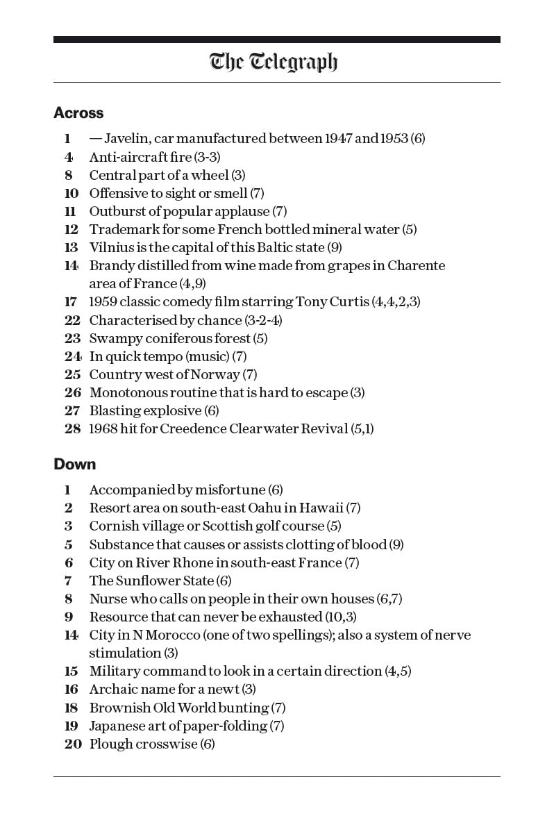 The Telegraph Large Print General Knowledge Crosswords 1 (The Telegraph Puzzle Books)