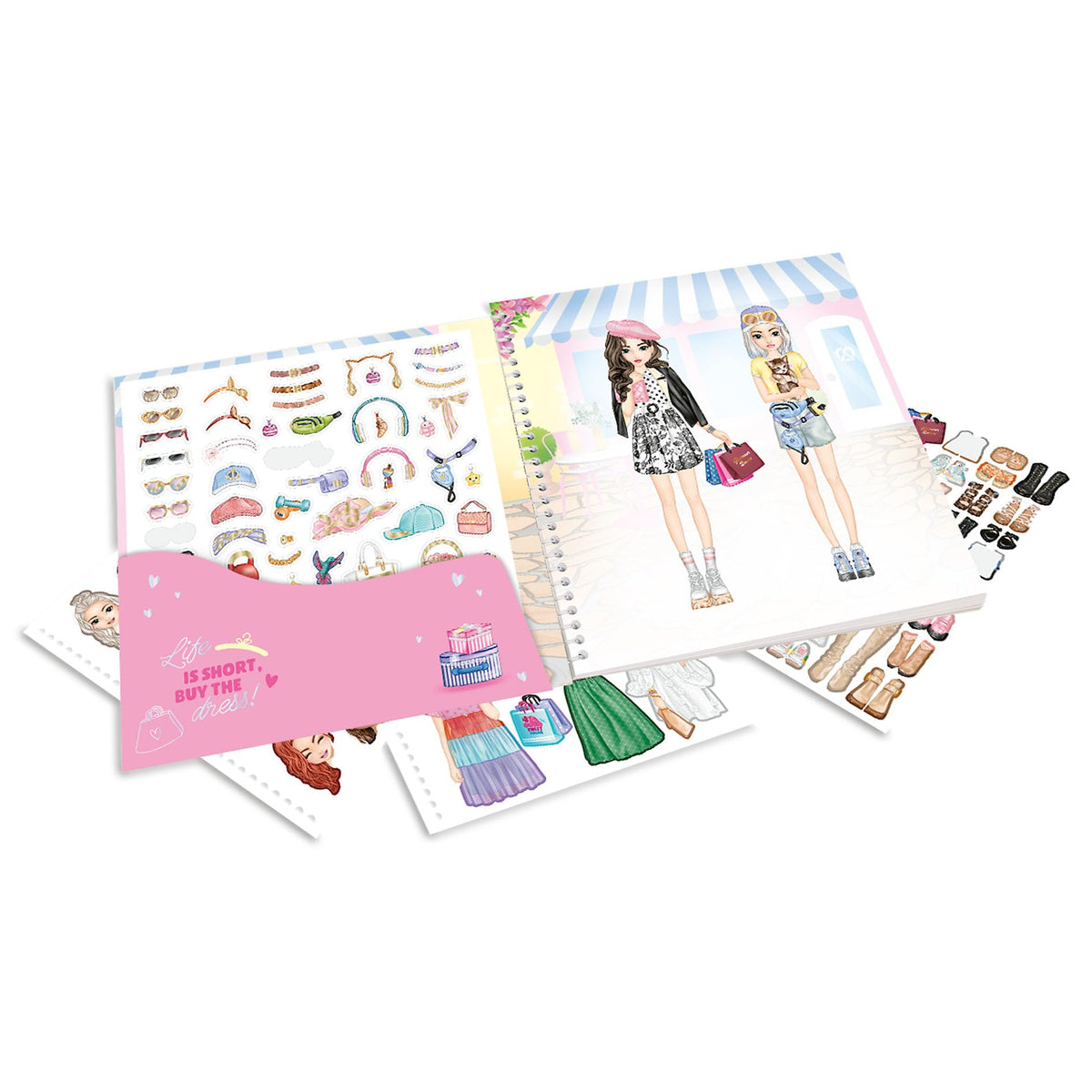 Depesche 13832 TOPModel Dress Me Up - Stickerbuch Shopping Tour, mit 24 Seiten Model Motive zum Selbstgestalten, inkl. 11 Stickerbogen