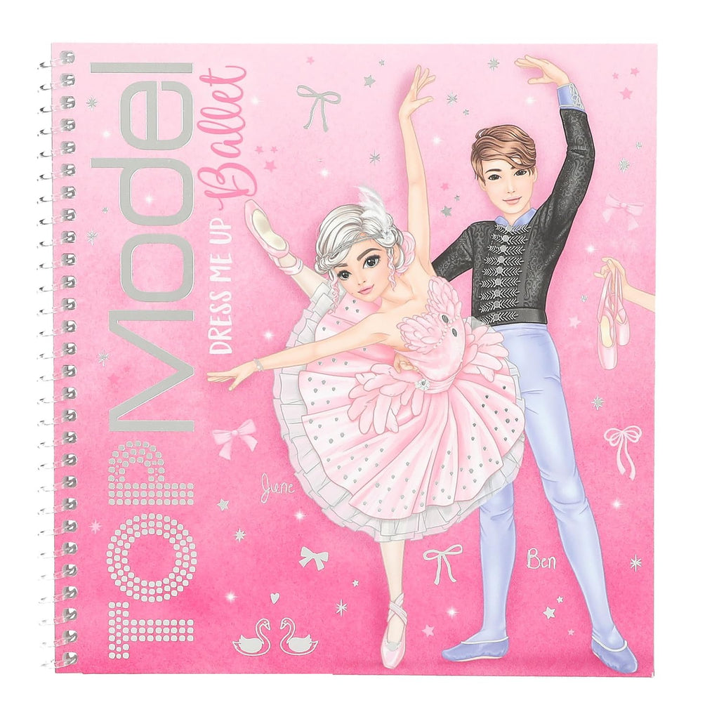 Depesche 13611 TOPModel Ballet - Dress Me Up Sticker Book with 24 Pages of Pre-printed Ballerina Designs for Customization, Includes 11 Sticker Sheets