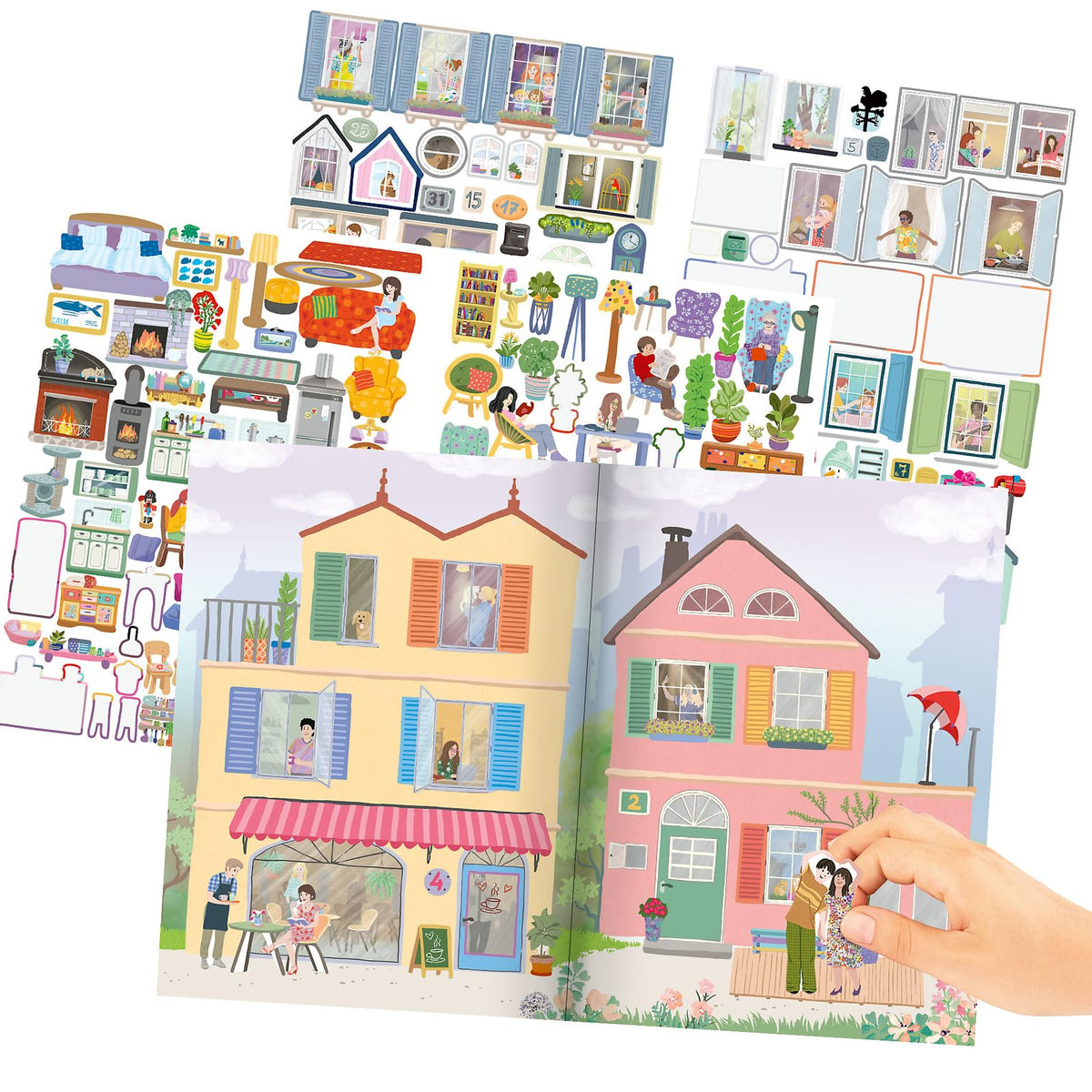 Depesche 13806 Create Your Sweet Home Sticker Book with 24 Pages for Designing Different Rooms, Includes More than 420 Stickers