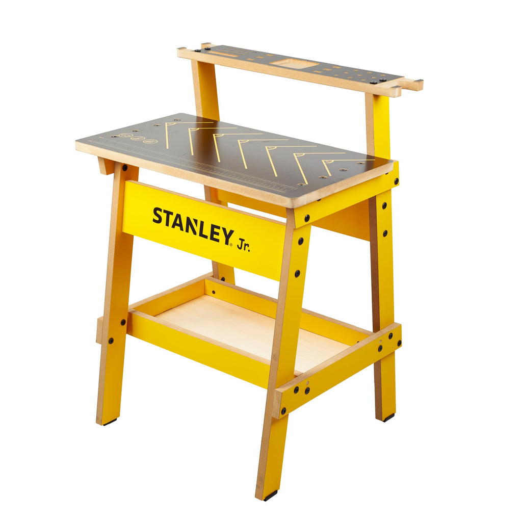 Stanley Jr. WB002-SY Children's Workbench - Let Your Child Play and Learn at the Same Time - Made of Solid and Durable Wood - from 5 Years, Yellow Black