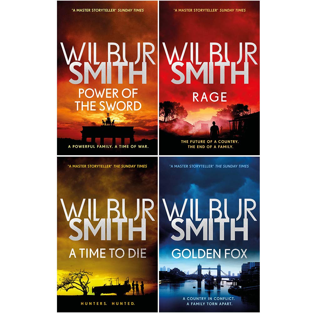 Courtney Family Novels Series Books 5 - 8 Collection Set by Wilbur Smith (Power of the Sword, Rage, A Time to Die & Golden Fox)