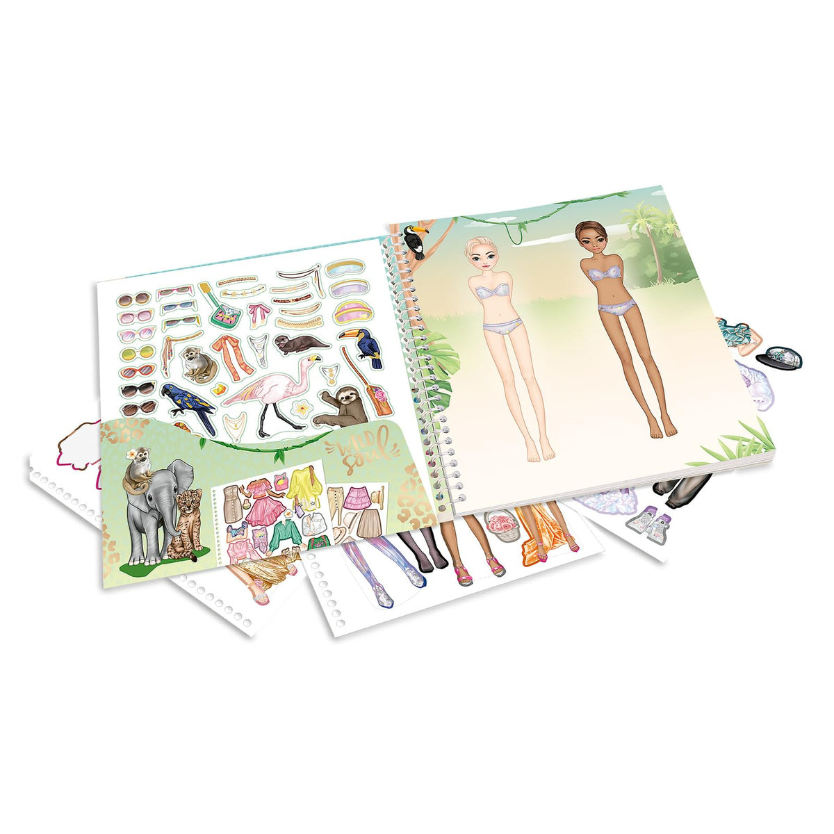 Depesche 13831 TOPModel - Dress Me Up Stickerbuch Safari, mit 24 Seiten tierische Model Motive zum Selbstgestalten, inkl. 11 Stickerbogen