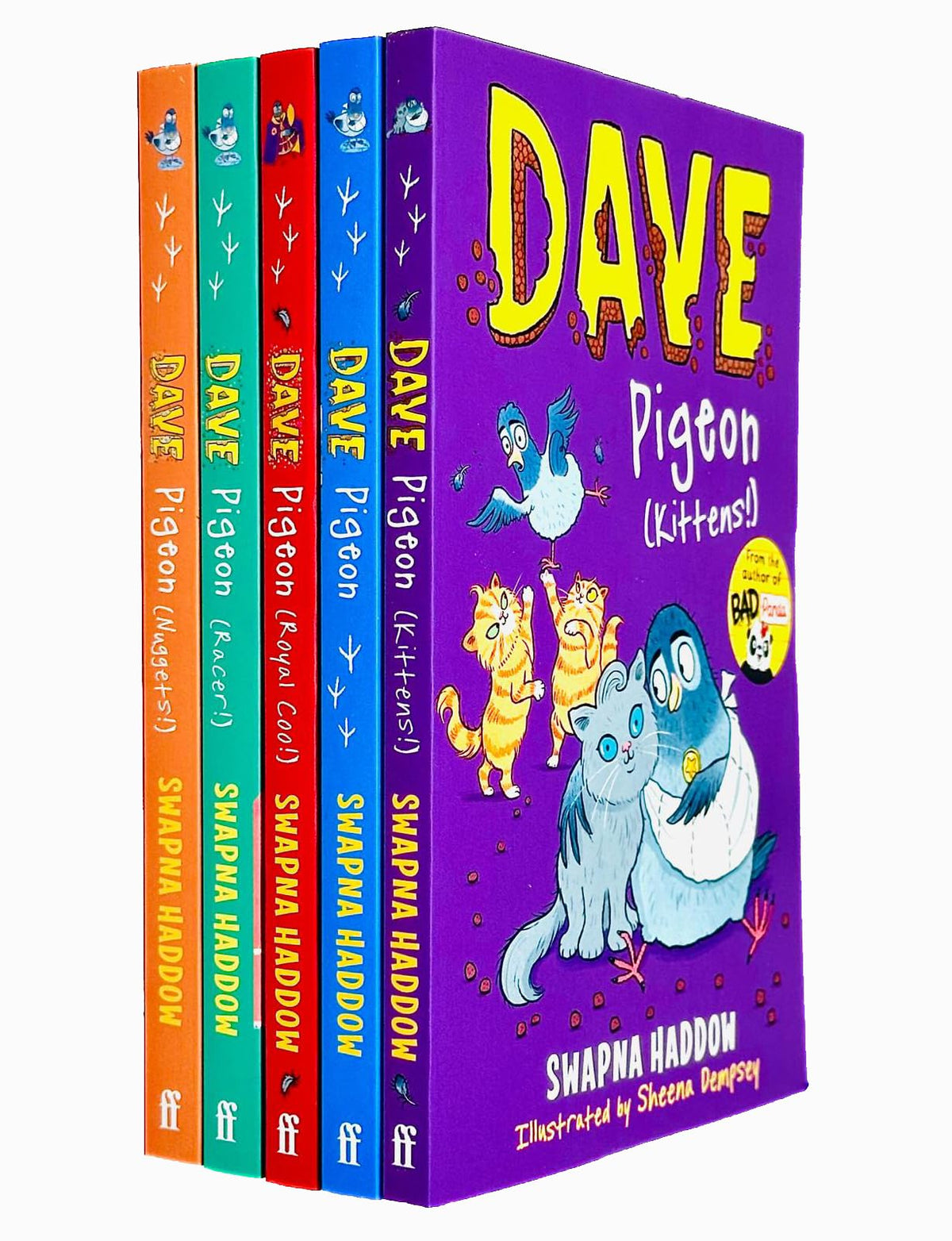 Dave Pigeon Collection 5 Books Set By Swapna Haddow (Dave Pigeon, Nuggets, Racer, Royal Coo! & Kittens!)