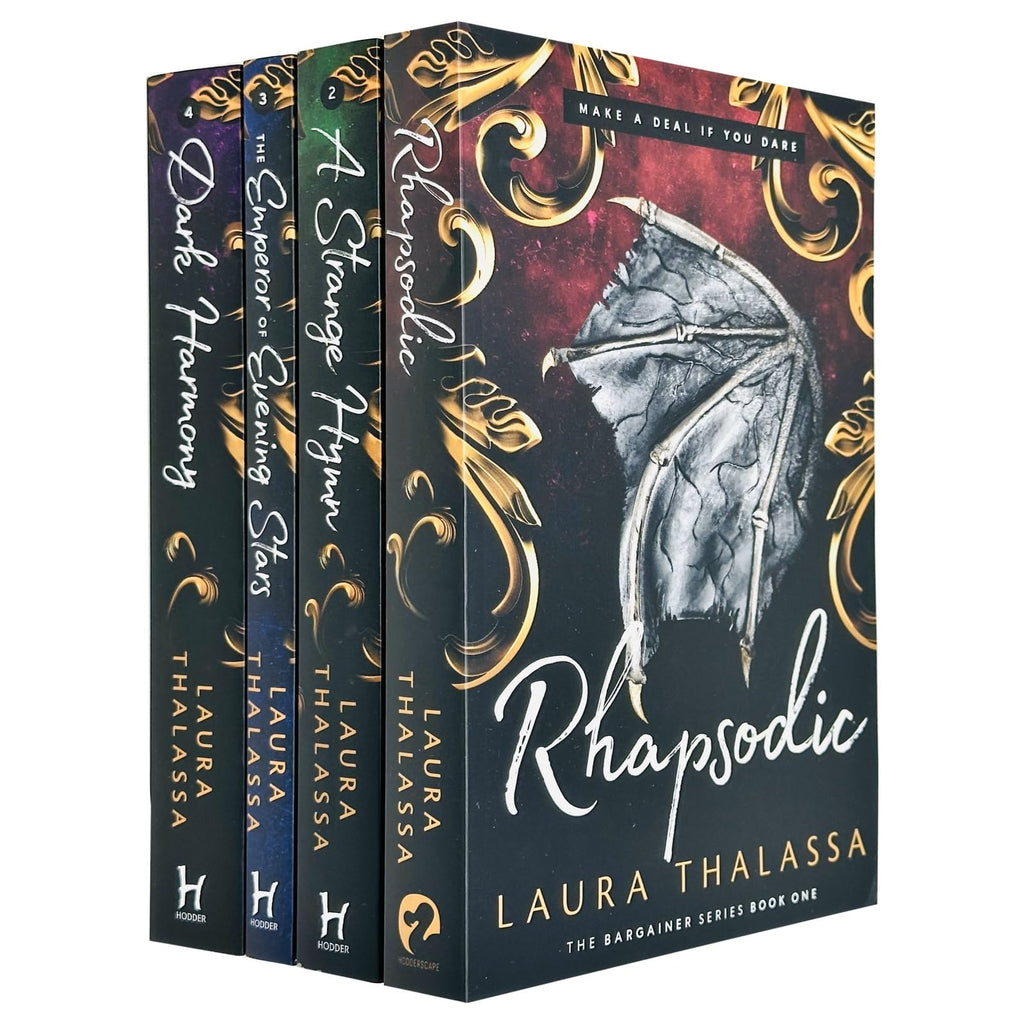 The Bargainer Series 4 Books Collection Set by Laura Thalassa (Rhapsodic, A Strange Hymn, The Emperor of Evening Stars & Dark Harmony)