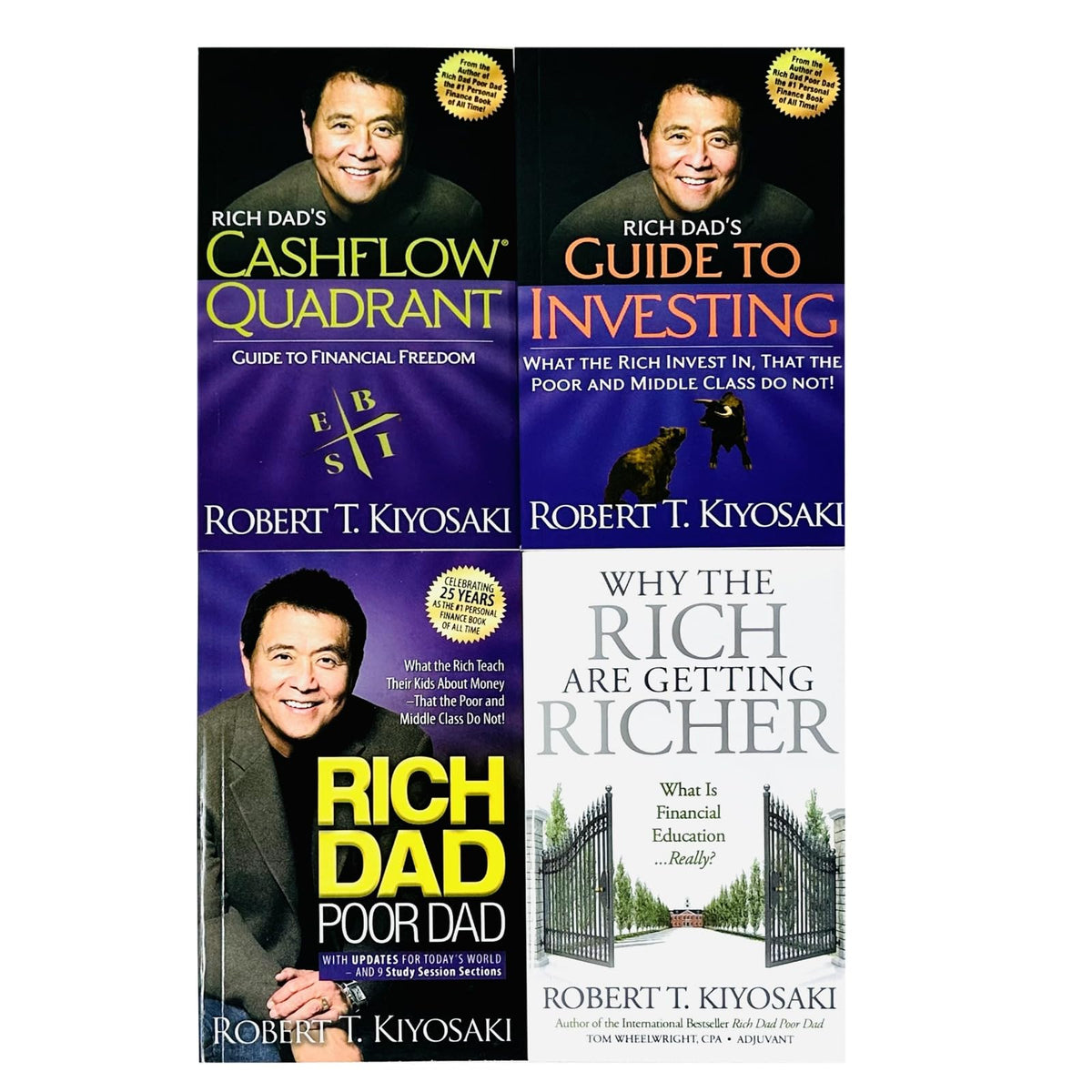 Robert T. Kiyosaki 4 Books Collection Set (Rich Dad Poor Dad, Cashflow Quadrant, Guide to Investing, Why the Rich are getting Richer)