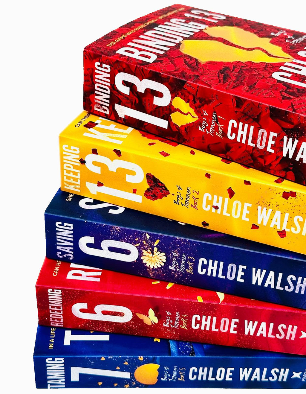 Boys of Tommen Series 5 Books Collection Set By Chloe Walsh (Binding 13, Keeping 13, Saving 6, Redeeming 6 & Taming 7)