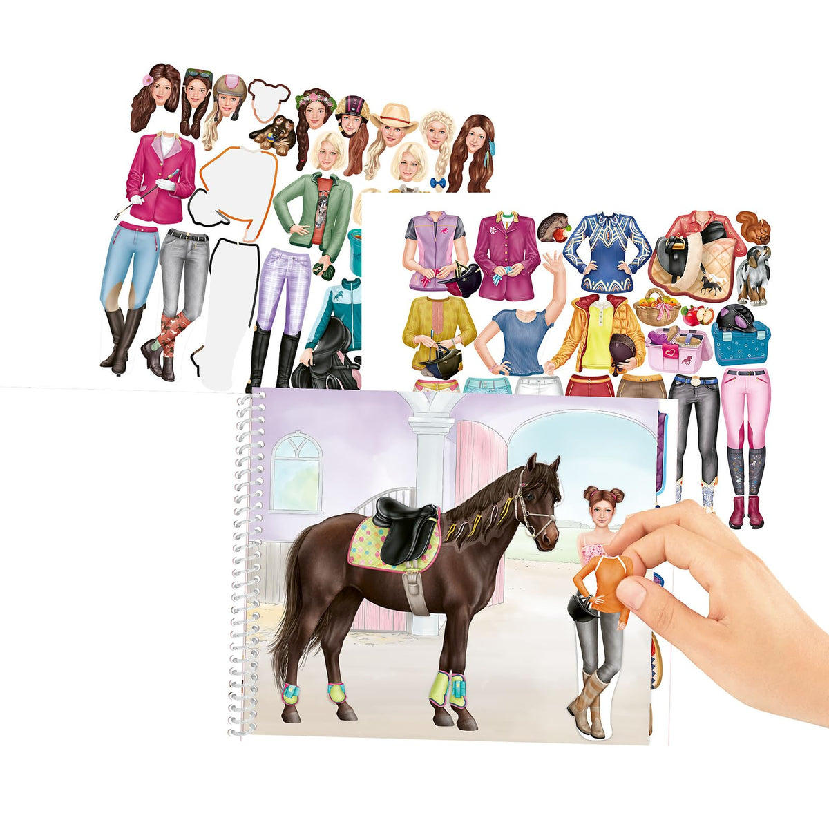 Depesche 13744 Miss Melody Dress Me Up Large Horse Sticker Book with 24 Background Pages for Decorating Including 7 Pages of Beautiful Stickers
