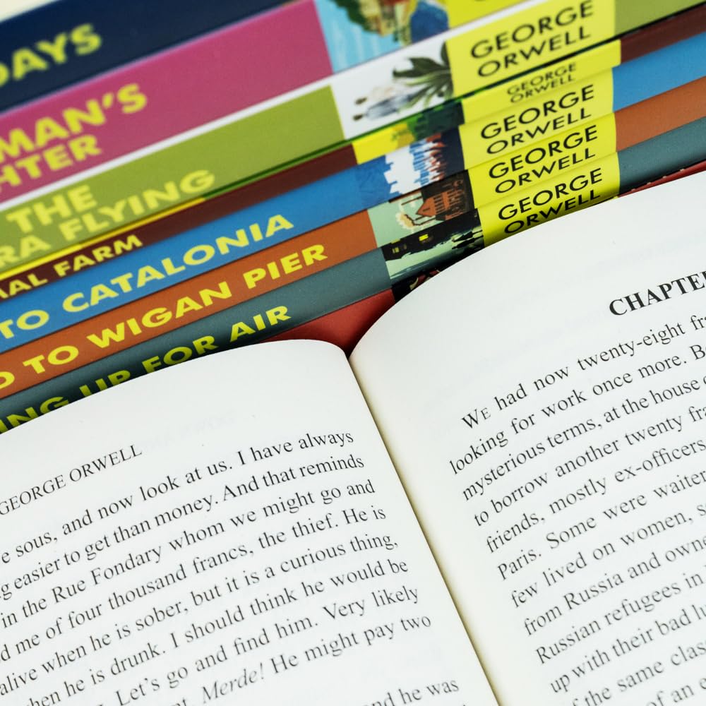 The Greatest Works of George Orwell 9 Books Set (Homage to Catalonia, Burmese Days, 1984, Animal Farm, The Road to Wigan Pier, Down and Out in Paris and London)