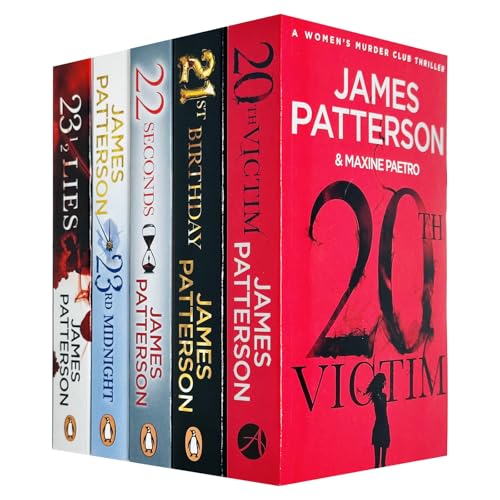 Women's Murder Club Series by James Patterson 5 Books Collection Set (20th Victim, 21st Birthday, 22 Seconds, 23rd Midnight, 23 1/2 Lies)
