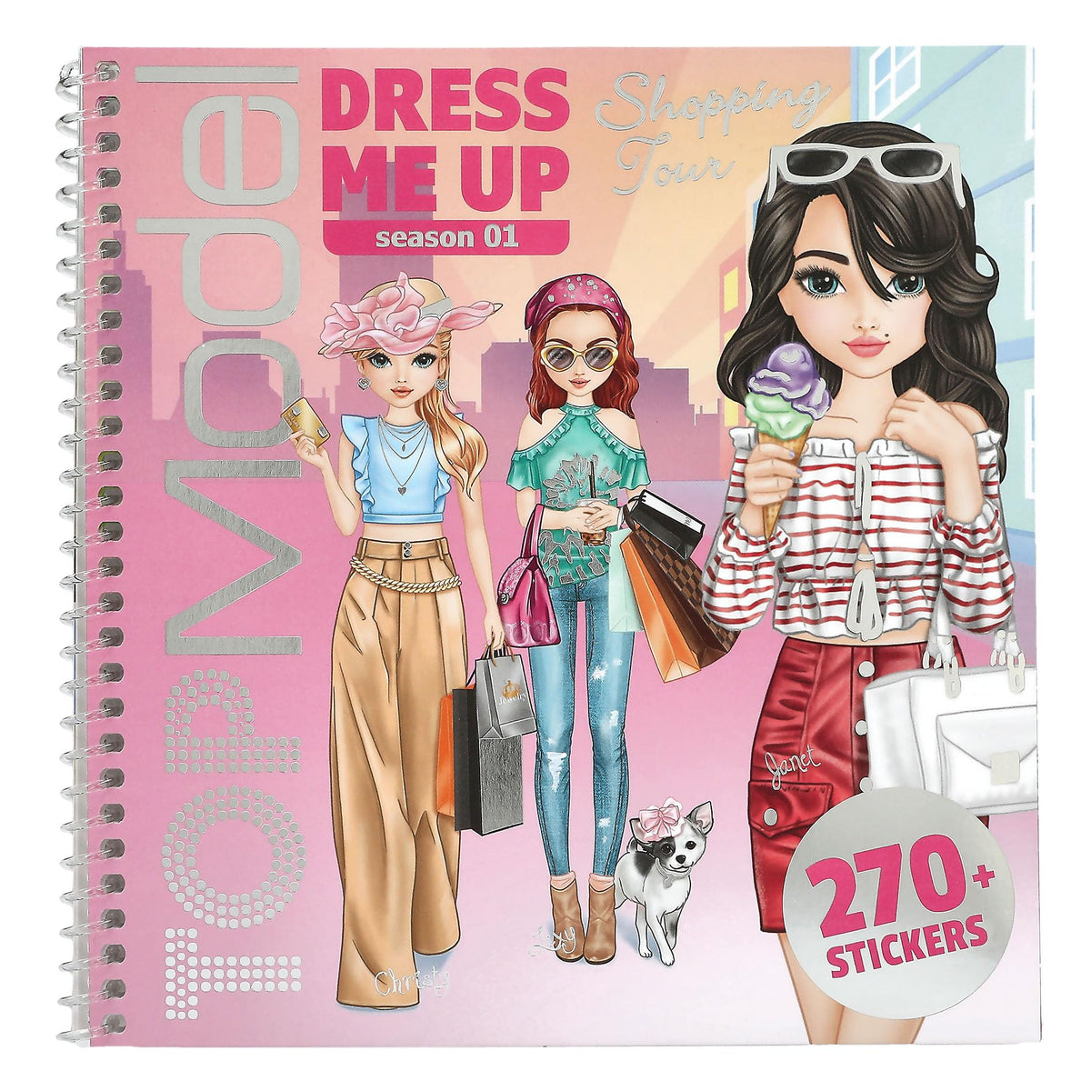 Depesche 13832 TOPModel Dress Me Up - Stickerbuch Shopping Tour, mit 24 Seiten Model Motive zum Selbstgestalten, inkl. 11 Stickerbogen