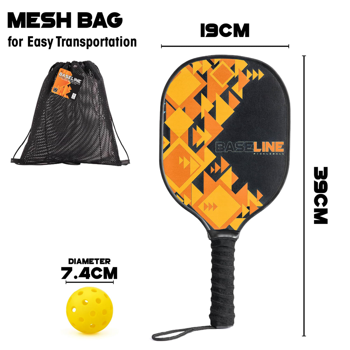 Baseline Pickleball Paddles Set, FSC Wooden Rackets with Accessories, Premium Pickleball Bats and Balls for Indoor and Outdoor Use