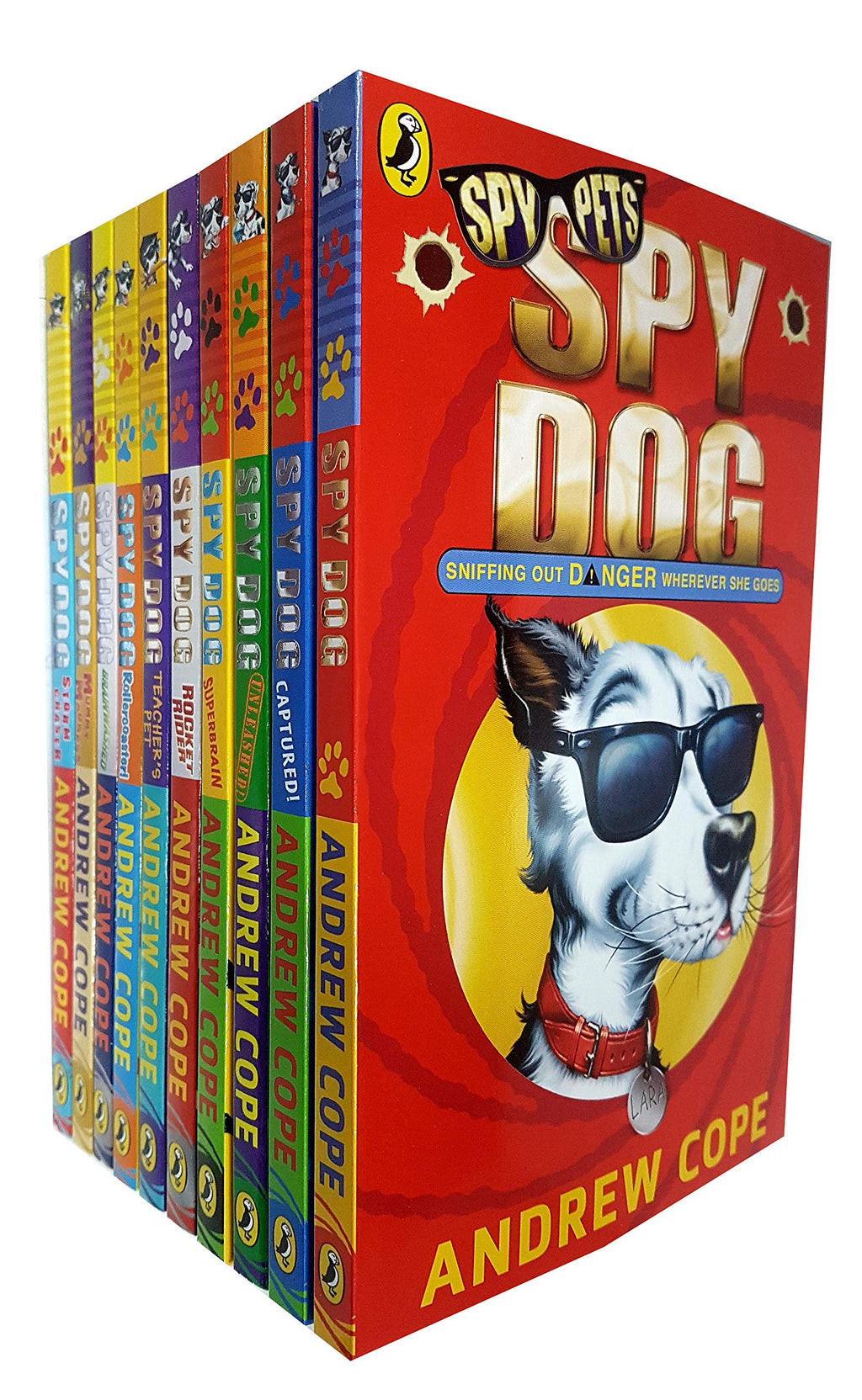 Spy Pets Spy dog Series 10 Books Collection Pack Set By Andrew Cope (Spy Dog, Captured!, Unleashed!, Superbrain, Rocket Rider, Teacher's Pet, Rollercoaster!, Brainwashed, Mummy Madness)