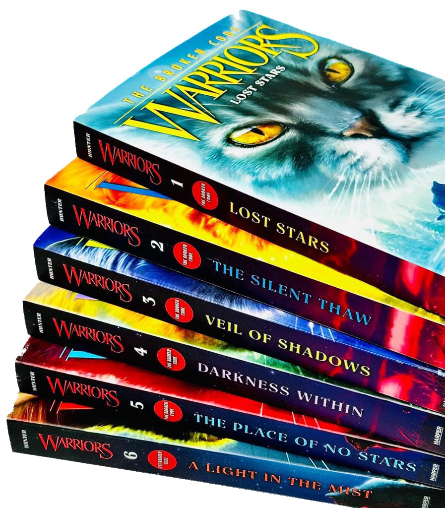 Warriors Cat The Broken Code Series Books 1 - 6 Series 7 Collection Set By Erin Hunter (Lost Stars, Silent Thaw, Veil of Shadows, Darkness Within, Place of No Stars & Light in the Mist)