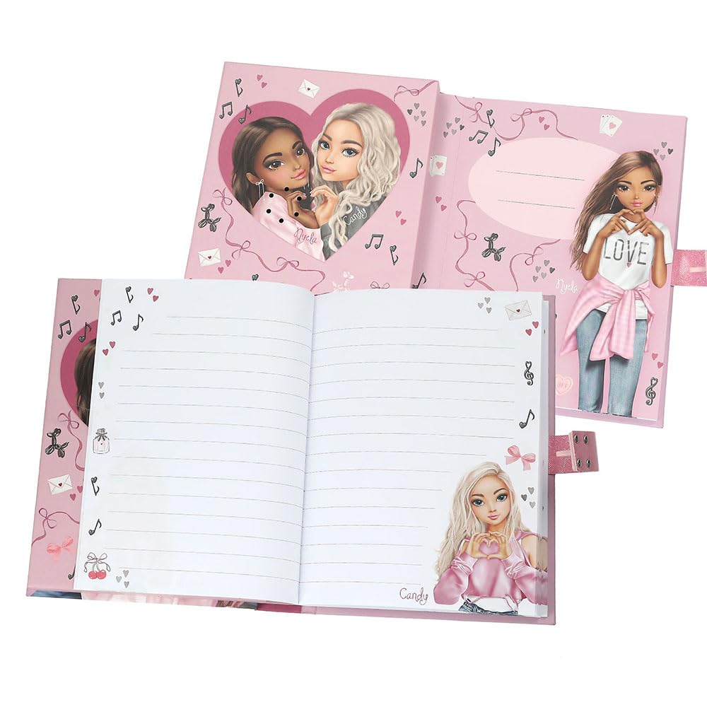 Depesche 13723 TOPModel My BFF Diary with Number Code and Sound, Book with 80 Lined and Colourful Illustrated Pages