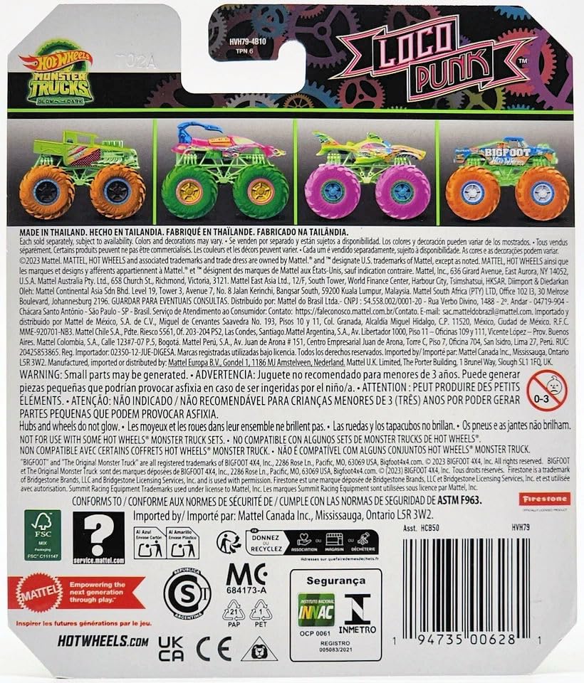 Hot Wheels Monster Trucks - (Glow in the Dark Loco Punk JFX20)