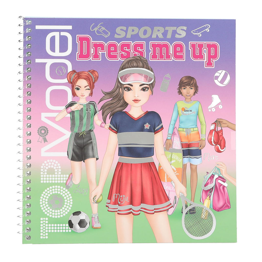 Depesche 13808 TOPModel Dress Me Up Sticker Book Sports with 24 Pages Sporty Model Motifs to Design Yourself Includes 11 Sticker Sheets