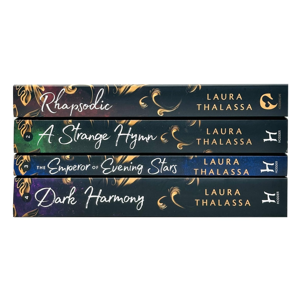 The Bargainer Series 4 Books Collection Set by Laura Thalassa (Rhapsodic, A Strange Hymn, The Emperor of Evening Stars & Dark Harmony)