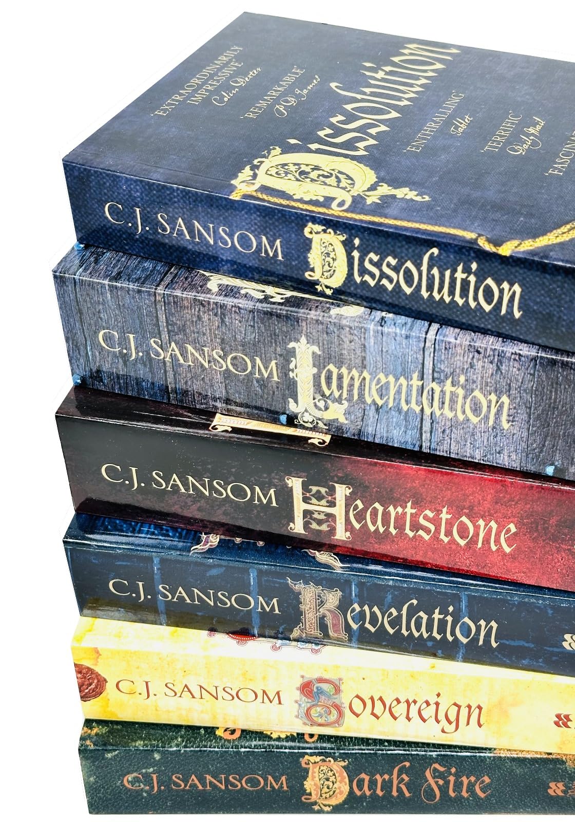 C.J. Sansom The Shardlake Series 5 Books Collection Set - Heartstone, Revelation, Sovereign, Dark Fire, Dissolution